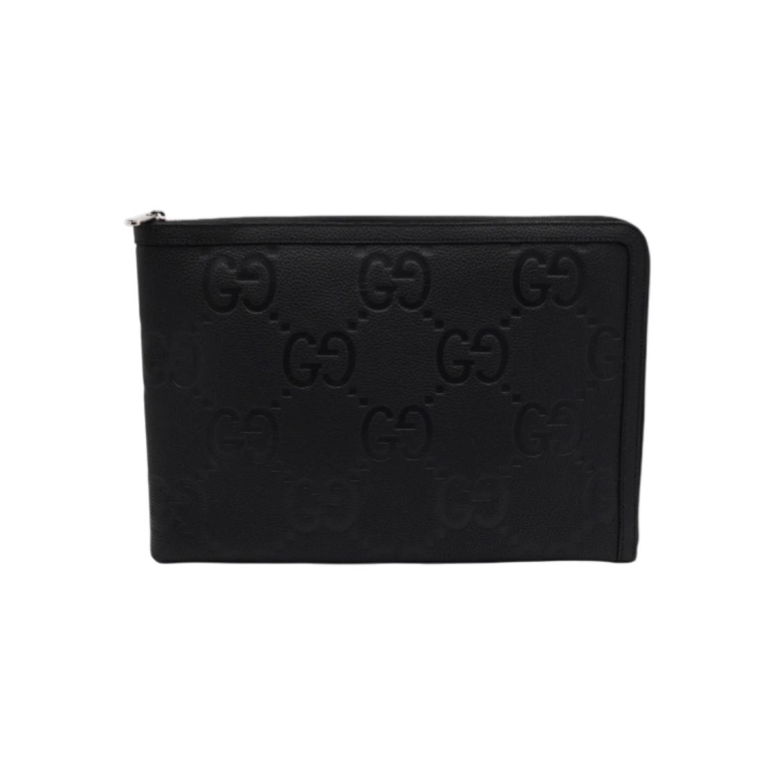 ITTKEU8IJTGV Gucci Jumbo GG Medium Travel Clutch Bag in Black Leather