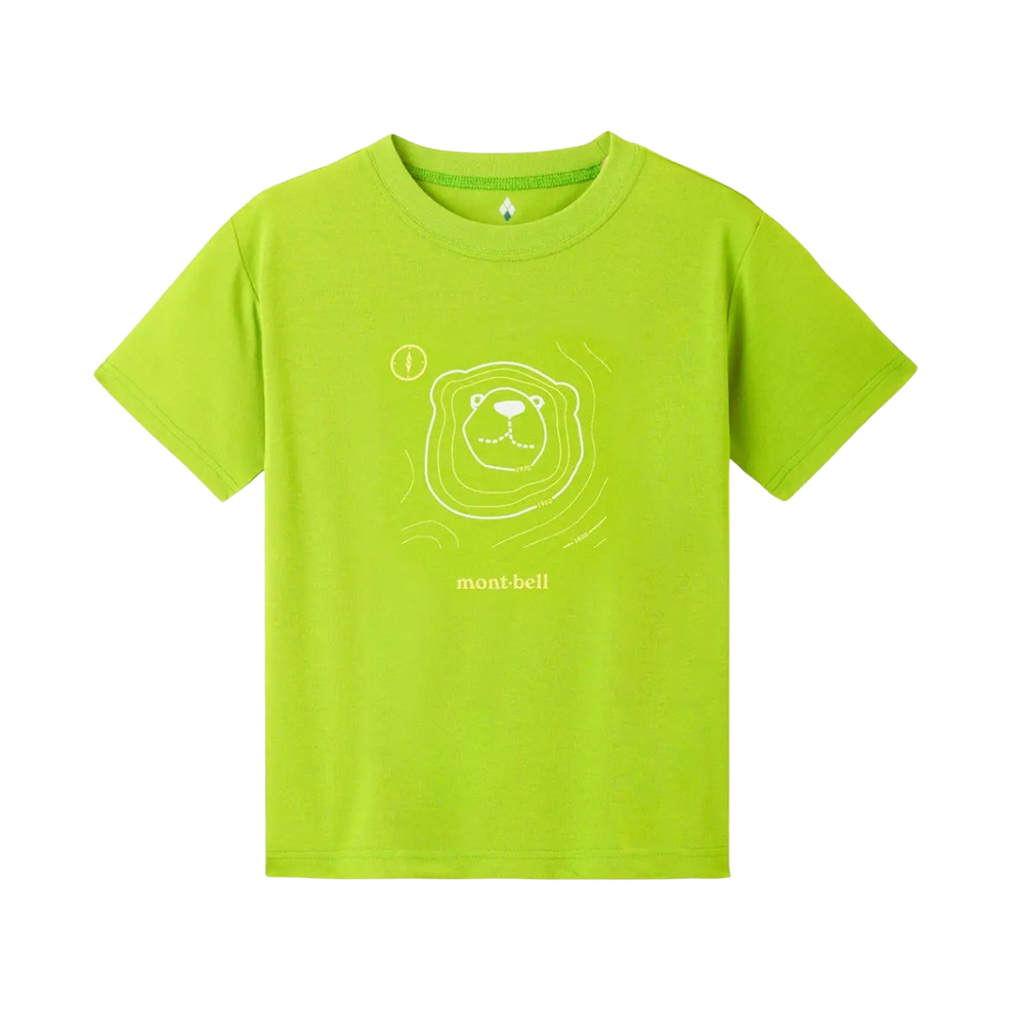1114815 (Kids) Montbell Wickron Map Bear T-Shirt Green