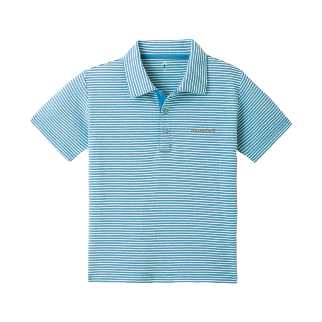 1114238 (Kids) Montbell Wickron Striped Collar T-Shirt French Blue