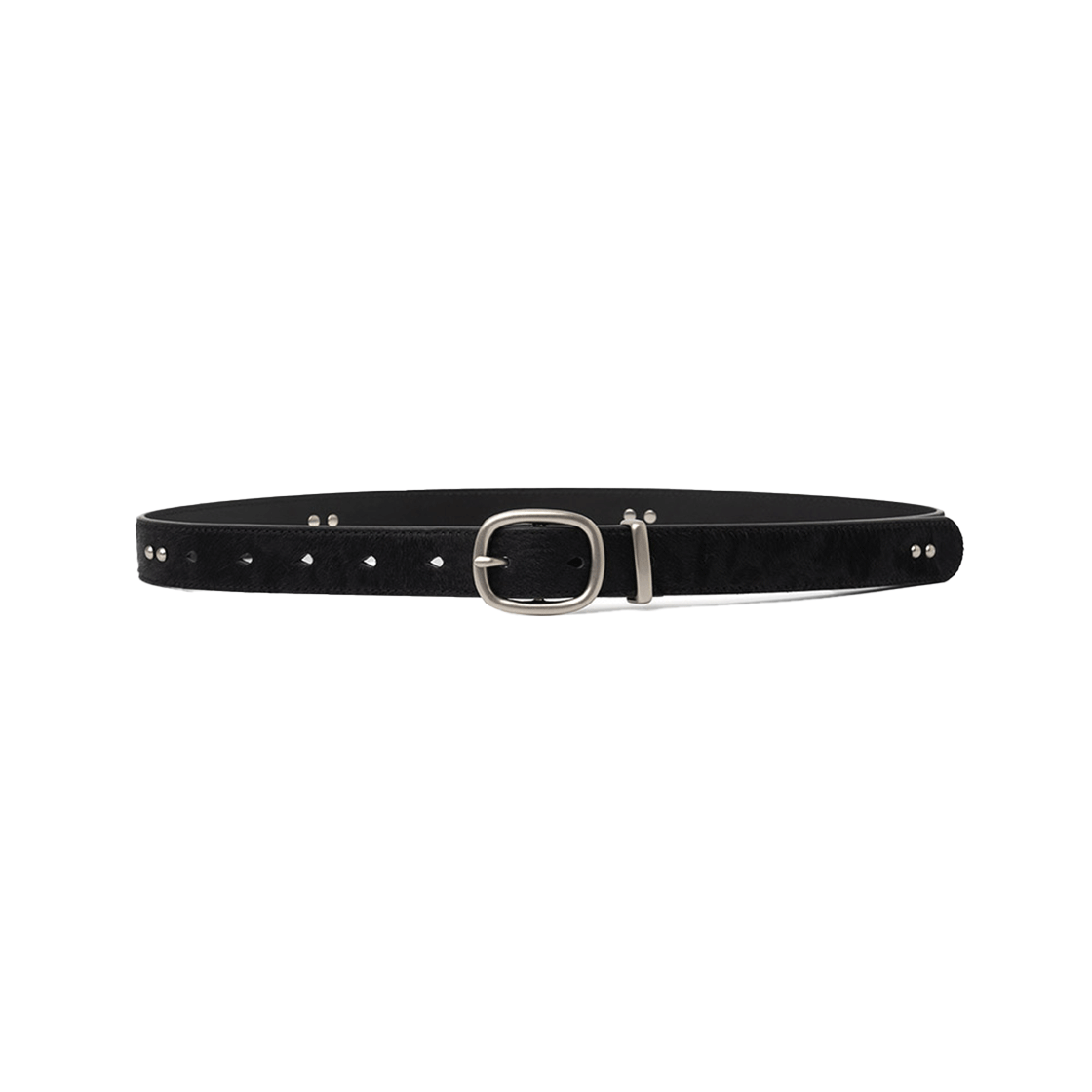 ML743BLK Millo Archive Hairy Calf Skin Belt Black