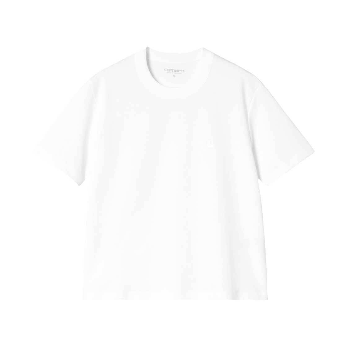 (W) 칼하트 WIP 숏슬리브 루카 티셔츠 화이트((W) Carhartt WIP S/S Luca T-Shirt White)