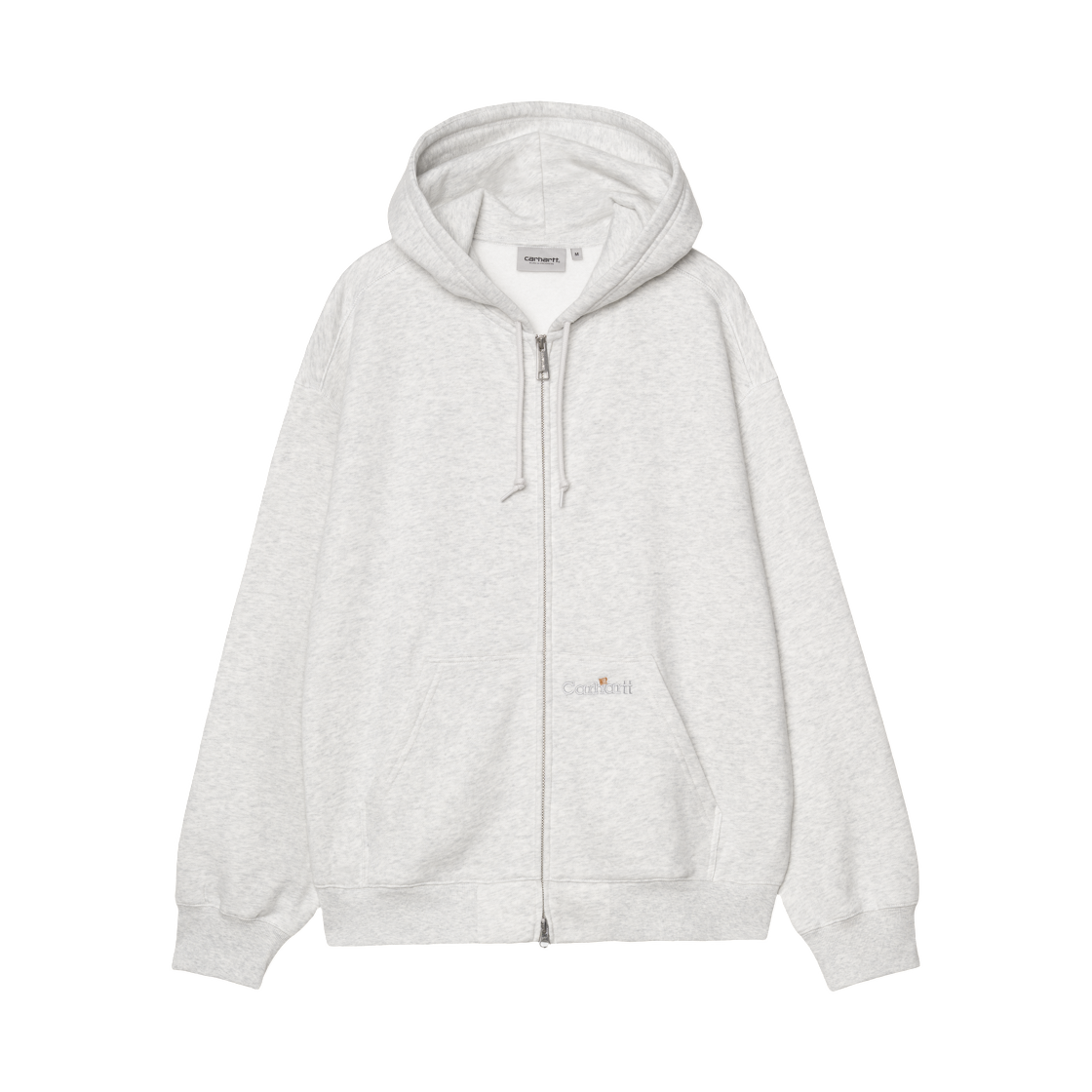I036347-482-XX Carhartt WIP Hooded WIP Label Sweat Jacket Ash Heather