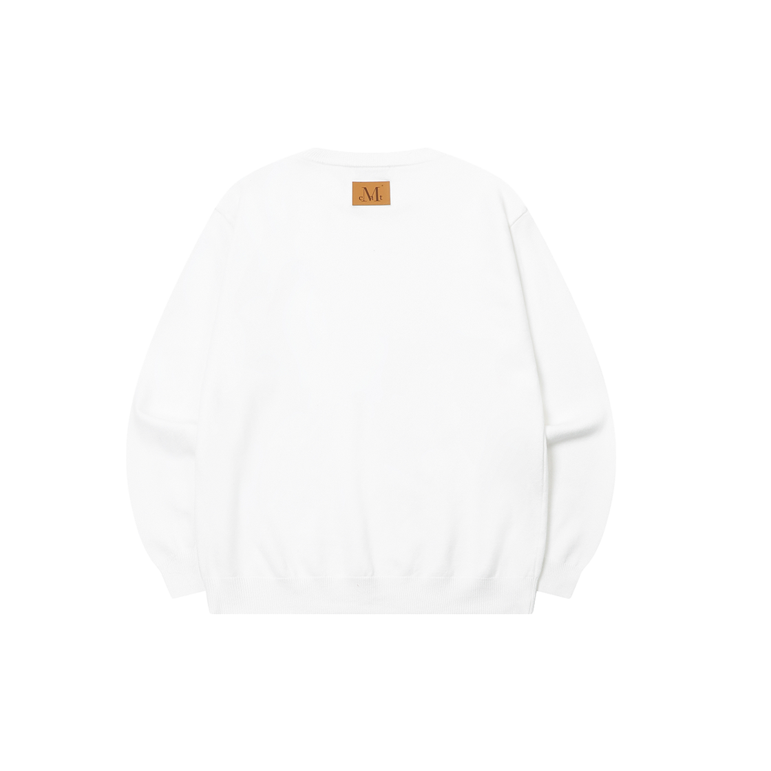 무센트 아드리안 백 레더 루즈핏 니트 남녀공용 (4컬러) 화이트(MUCENT Adrian Back Leather Loose-Fit Knit Unisex (4Color) White) - 2