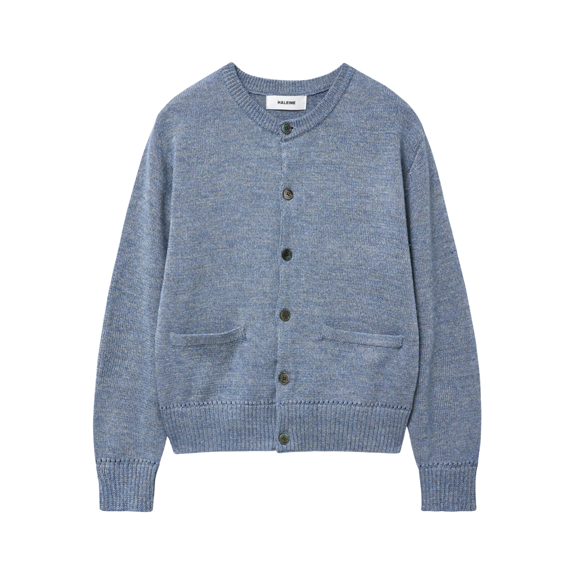알렌느 멜란지 라운드 넥 가디건 블루(Haleine Melange Round Neck Cardigan Blue (XT108))