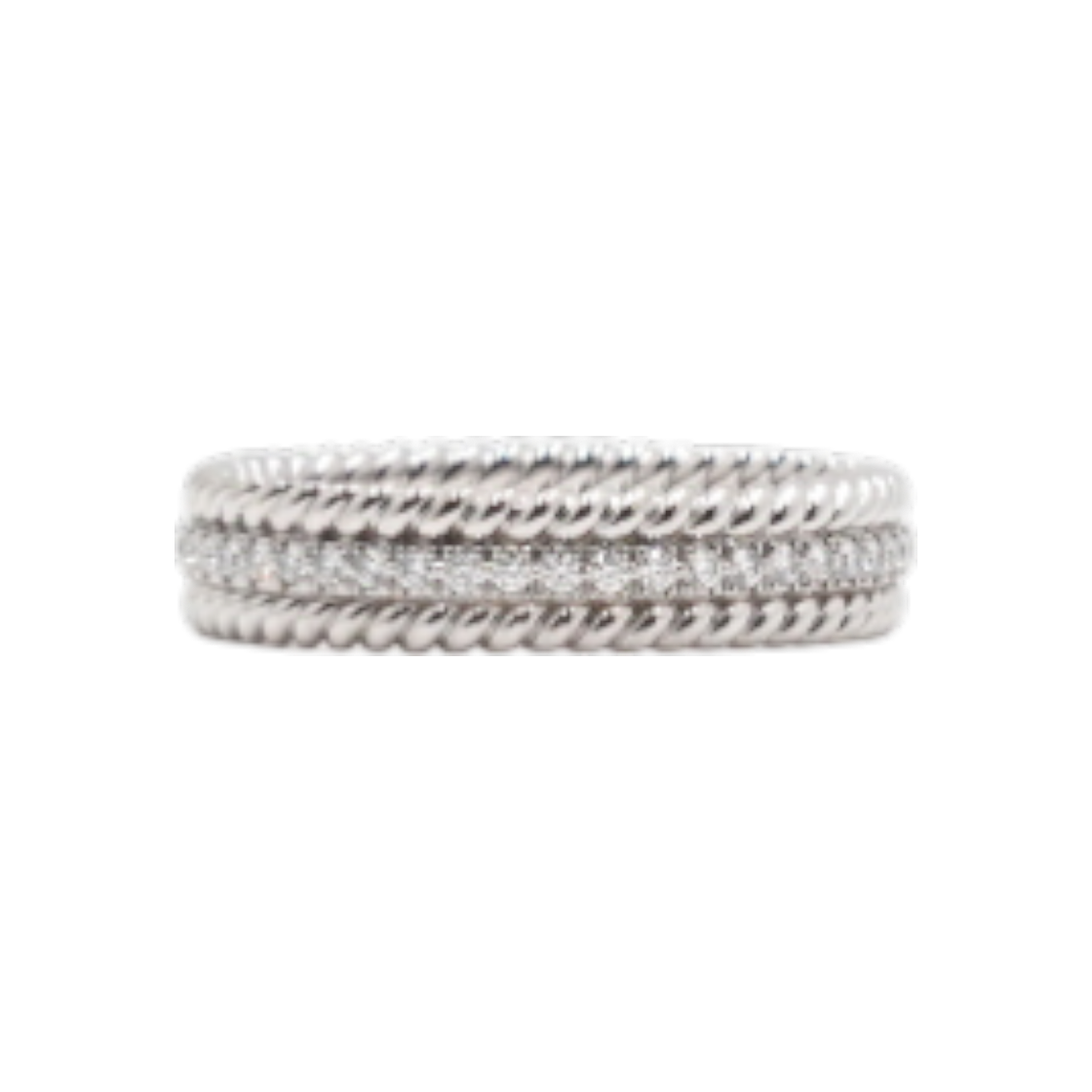 ITCIETIQLGH7 Tiffany PT950 Platinum 0.34CT Diamond Rope Two-Low Ring - Size 16, 17