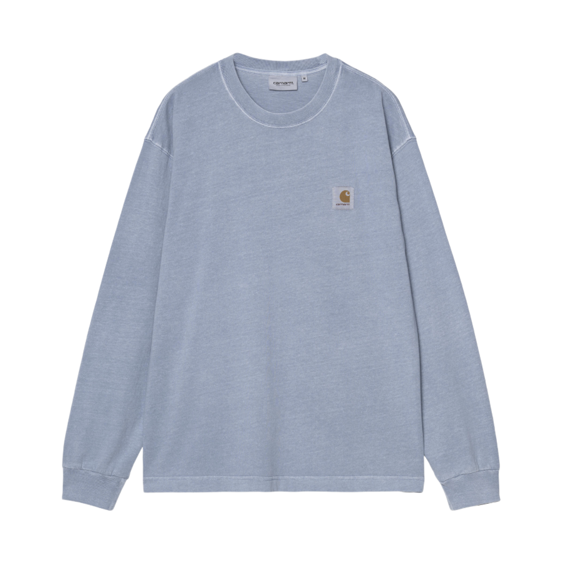 I029948-3HX-GD Carhartt WIP L/S Nelson T-Shirt Gentle Blue Garment Dyed