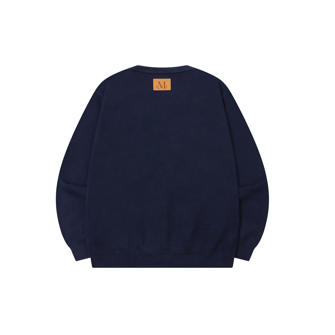 무센트 아드리안 백 레더 루즈핏 니트 남녀공용 (4컬러) 네이비(MUCENT Adrian Back Leather Loose-Fit Knit Unisex (4Color) Navy) - 2