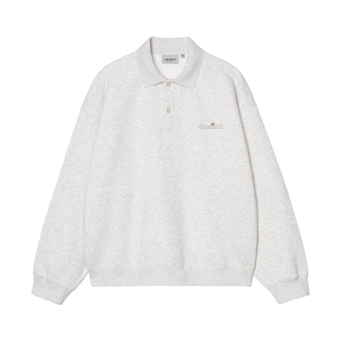I036349-482-XX Carhartt WIP WIP Label Polo Sweatshirt Ash Heather