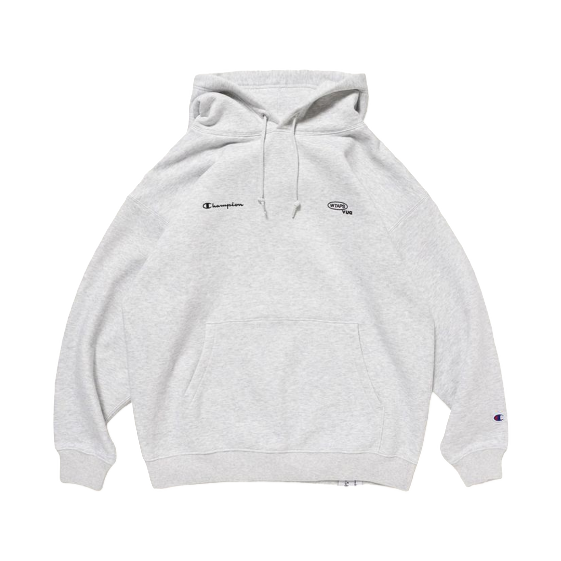 챔피온 x 더블탭스 테리 플리스 크루넥 후드 티셔츠 헤더 그레이(Champion x WTAPS Terry Fleece Crewneck Hooded Sweatshirt Heather Grey)
