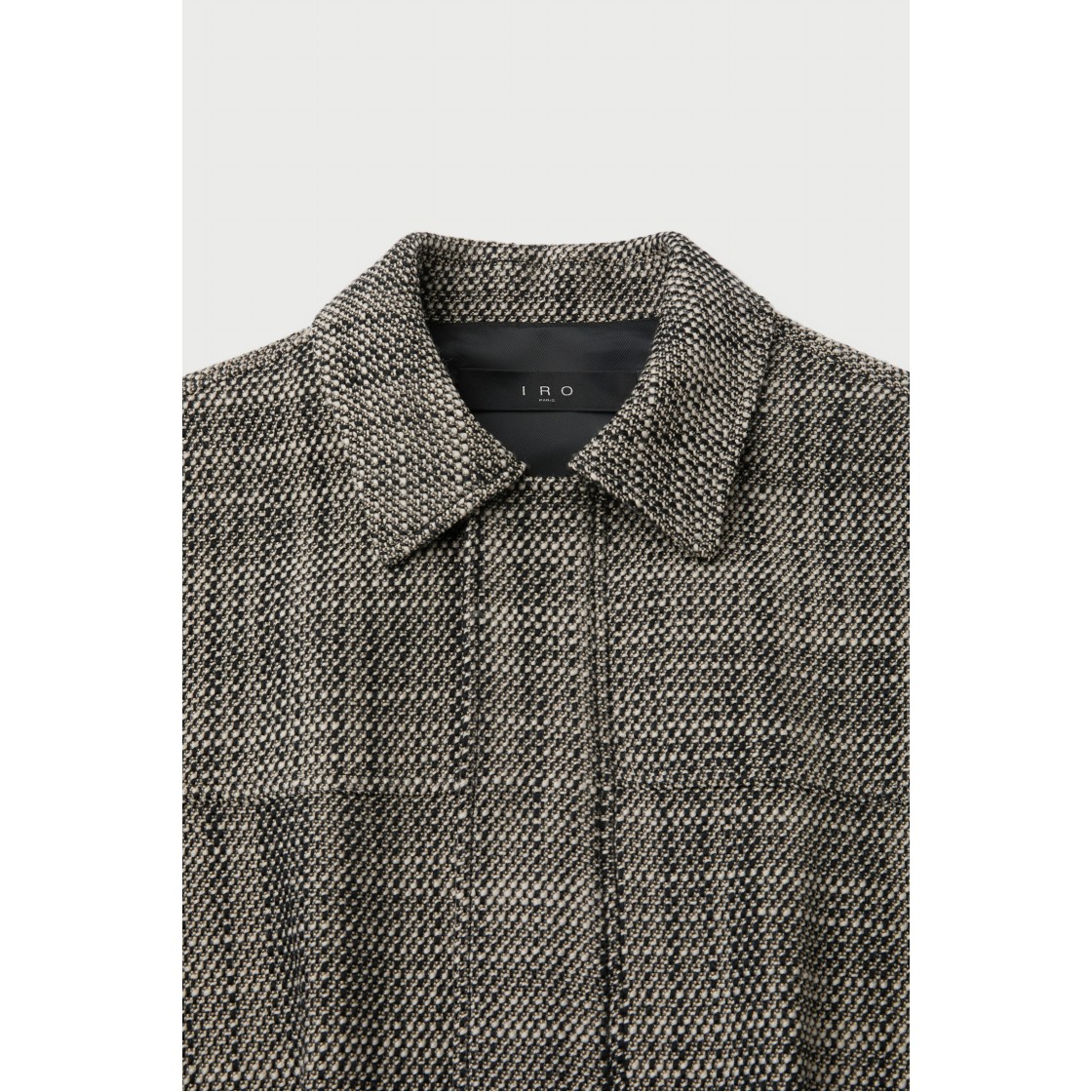 이로 갈레트 트위드 집업 카라 블루종 블랙패턴(IRO Galet Tweed Zip-Up Collared Blouson Pattern Black) - 4