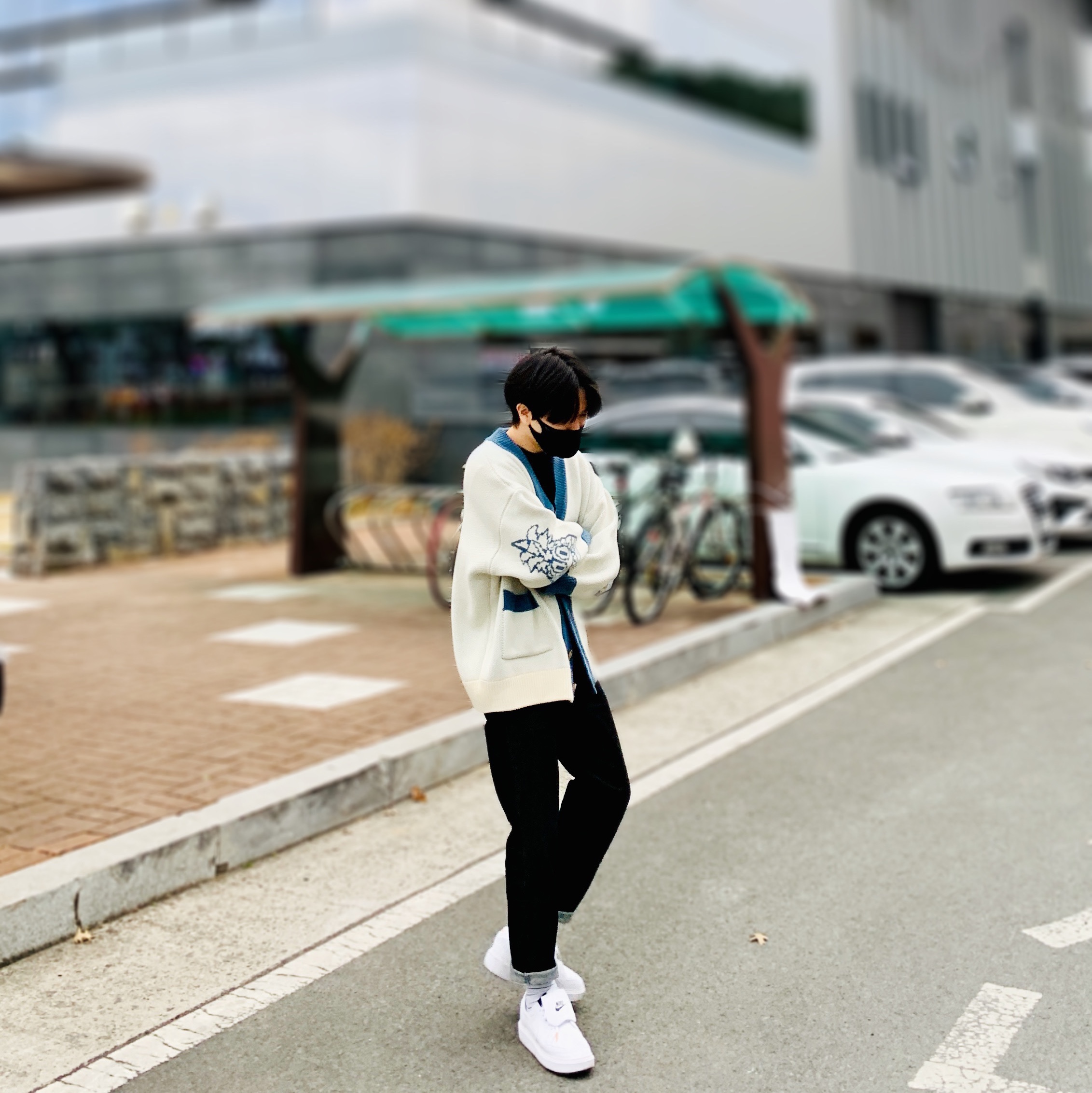 Nike x Peaceminusone Kwondo1 White 착용 스타일