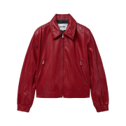 Haleine Leather 3D Short Jacket Red (XJ111)