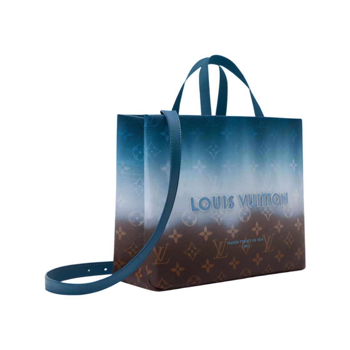 루이비통 미니 쇼퍼 토트 블루 모노그램 피그먼트(Louis Vuitton Mini Shopper Tote Blue Monogram Pigment) - 2