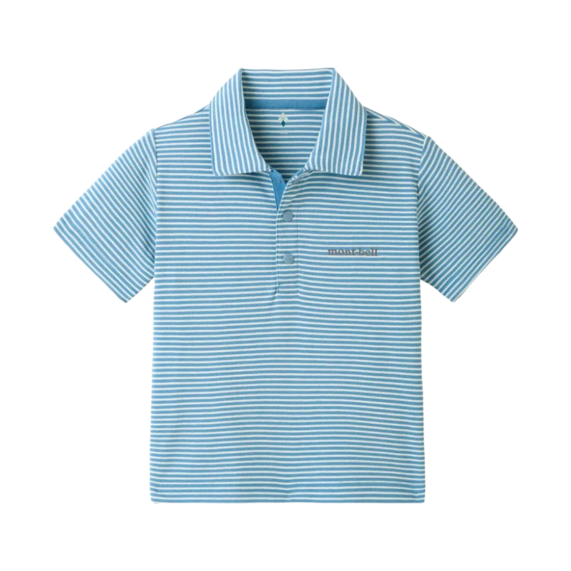 1114239 (Kids) Montbell Wickron Striped Collar T-Shirt French Blue