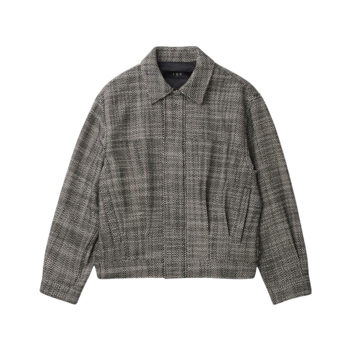 이로 갈레트 트위드 집업 카라 블루종 블랙패턴(IRO Galet Tweed Zip-Up Collared Blouson Pattern Black)
