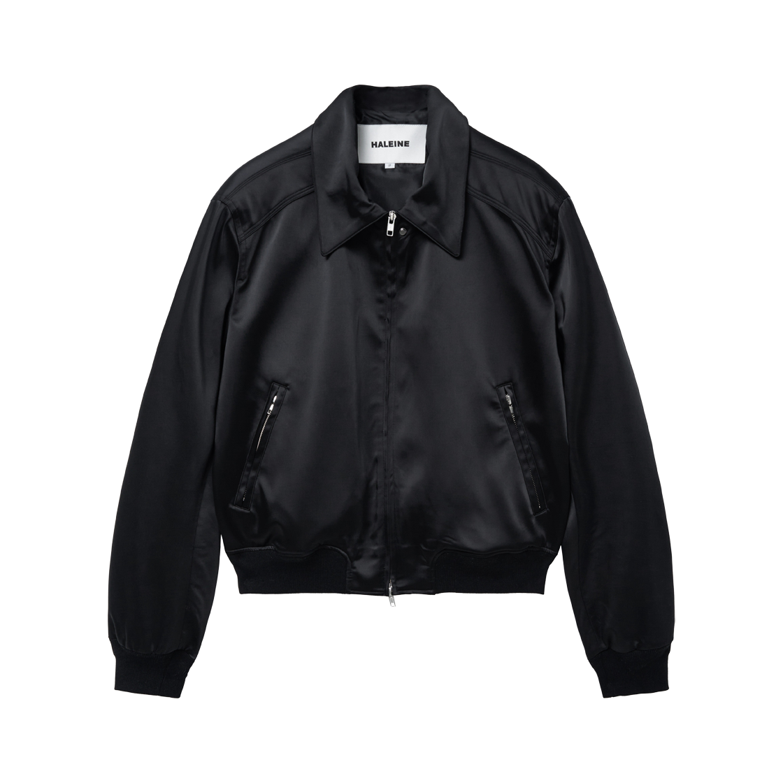 알렌느 새틴 스트럭쳐 블루종 블랙(Haleine Satin Structured Blouson Black (XJ126))