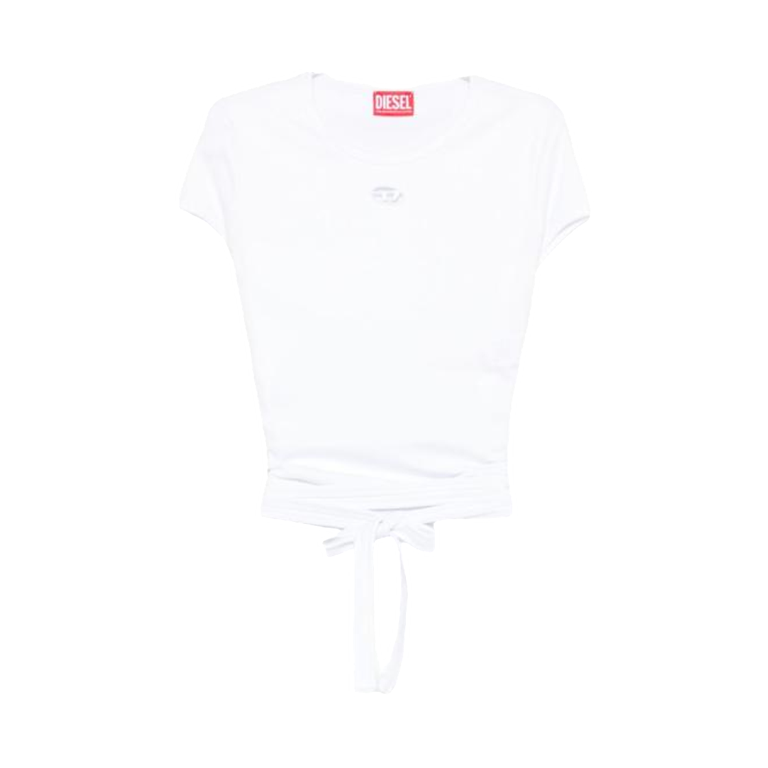 A211970EJAI-100 (W) Diesel T-Bunny-Tail-S1 Ribbed Top with Wrap-Around Laces White