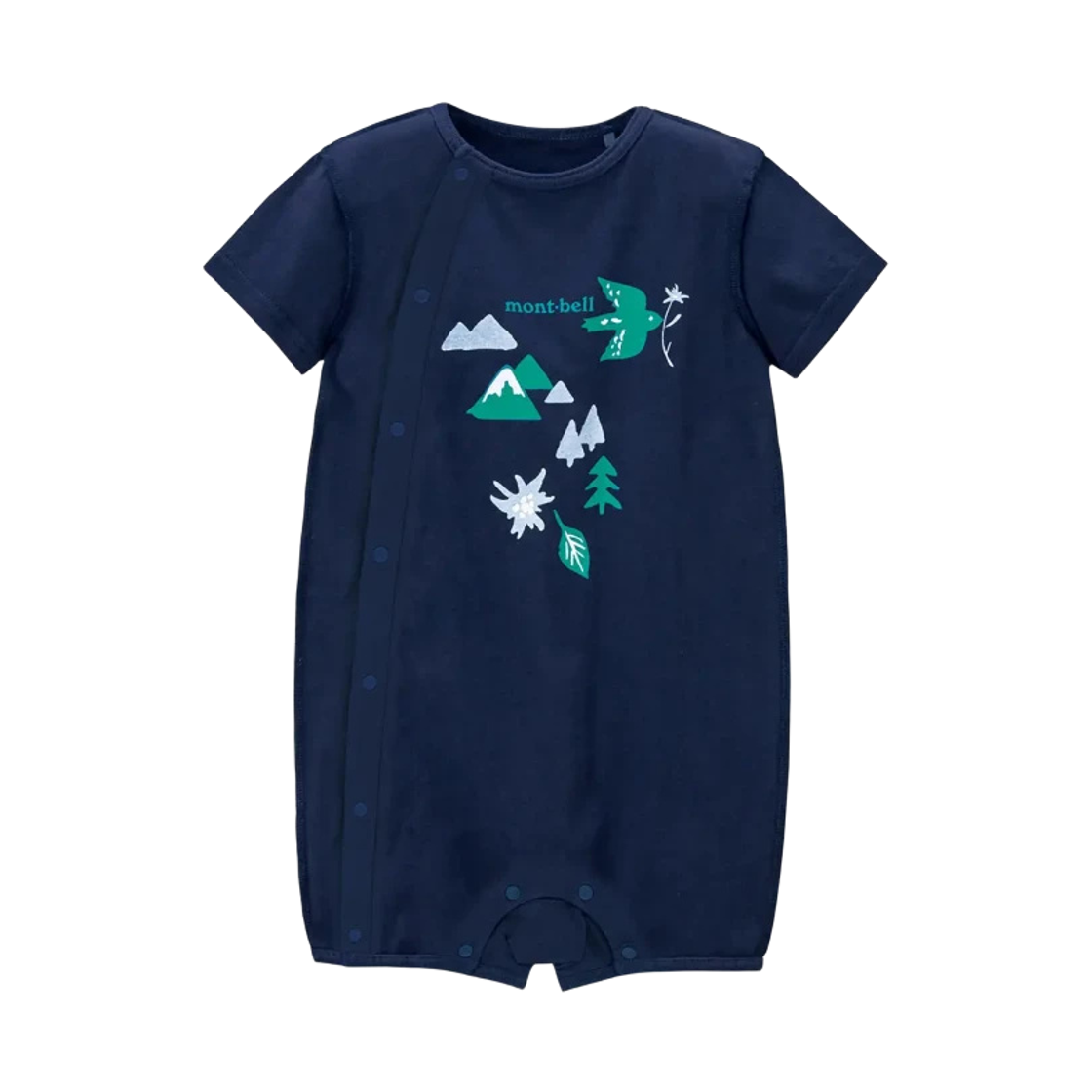 (유아) 몽벨 코튼 롬퍼스 다크 네이비((Baby) Montbell Cotton Rompers Dark Navy) - 1
