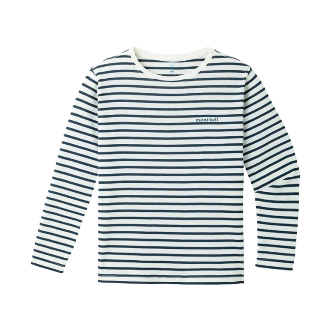 1104812 (Kids) Montbell Wickron Striped Long Sleeve T-Shirt Ivory Dark Navy