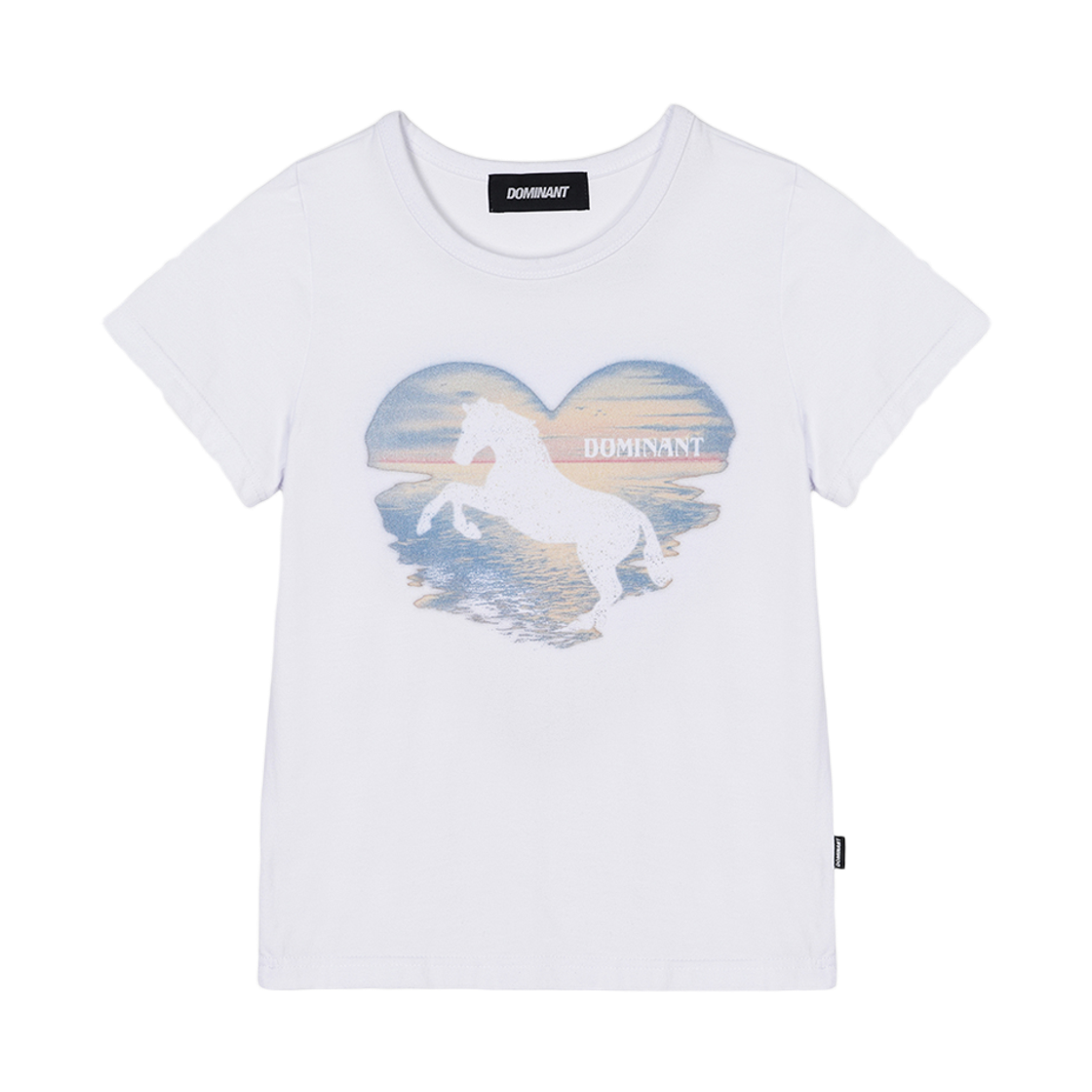 DMNT26SSTS014 Dominant Slim Fit Sunset Horse T-Shirts White
