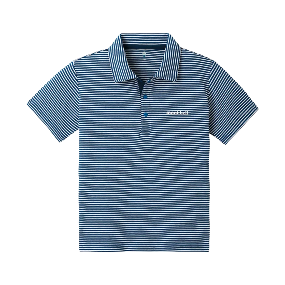 1114238 (Kids) Montbell Wickron Striped Collar T-Shirt Indigo