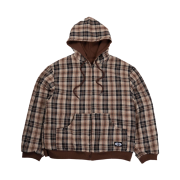 ERTR Reversible Hoodie Zip-Up Check Brown