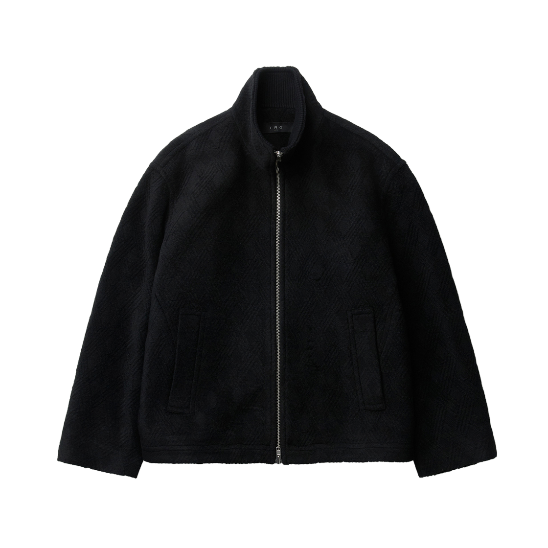 IQJAS26701BKX IRO Ecuyer Argyle Wool-Blend Zip-Up Jacket Black