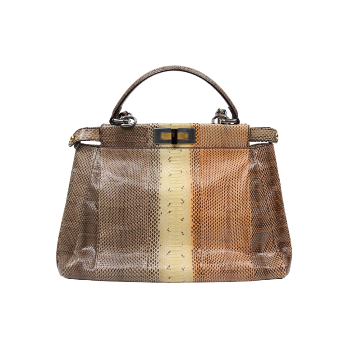 ITR2DU9ADFUR Fendi Python Peekaboo Tote Bag D-A49364