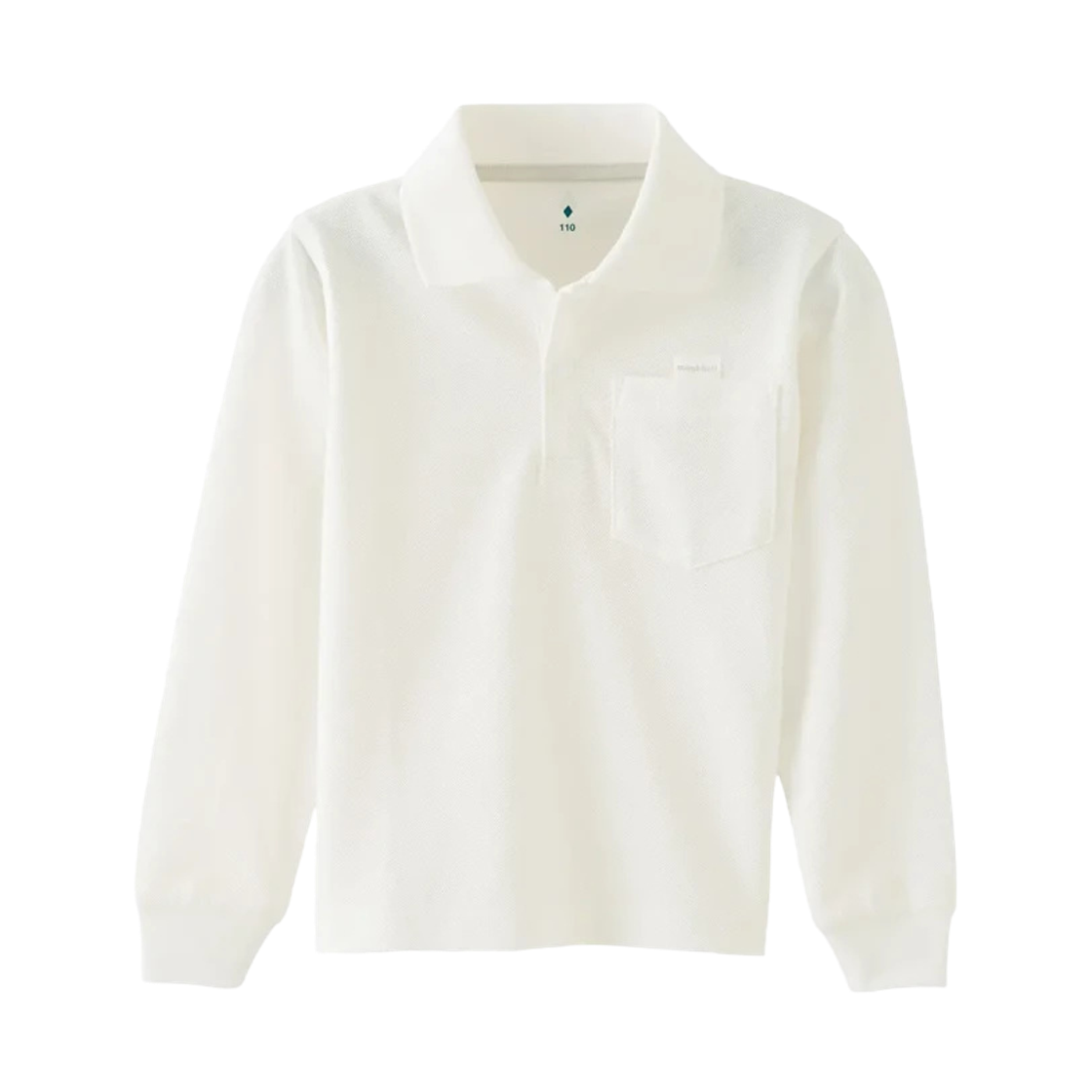 (키즈) 몽벨 위크론 롱슬리브 폴로 셔츠 화이트((Kids) Montbell Wickron Long Sleeve Polo Shirt White) - 1