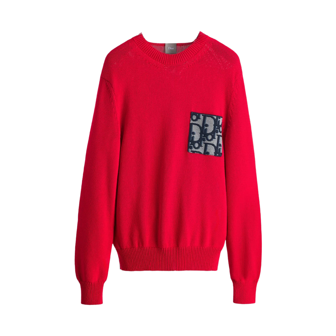 683M677A7045-C385 Dior Oblique Cotton Jersey Sweater Red