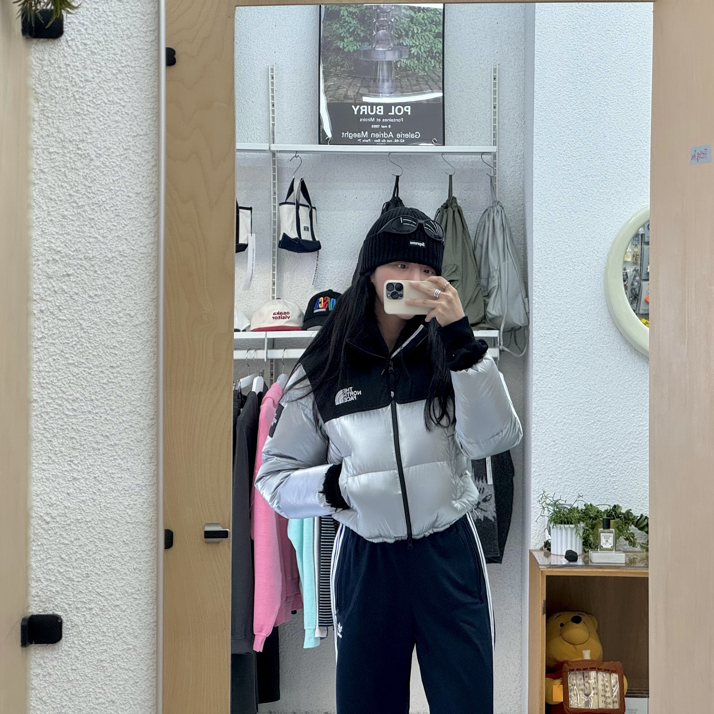Supreme Overdyed Beanie Black, Oakley Eye Jacket Redux Matte Black Frame Prizm Grey Lenses High Bridge Fit 착용 스타일