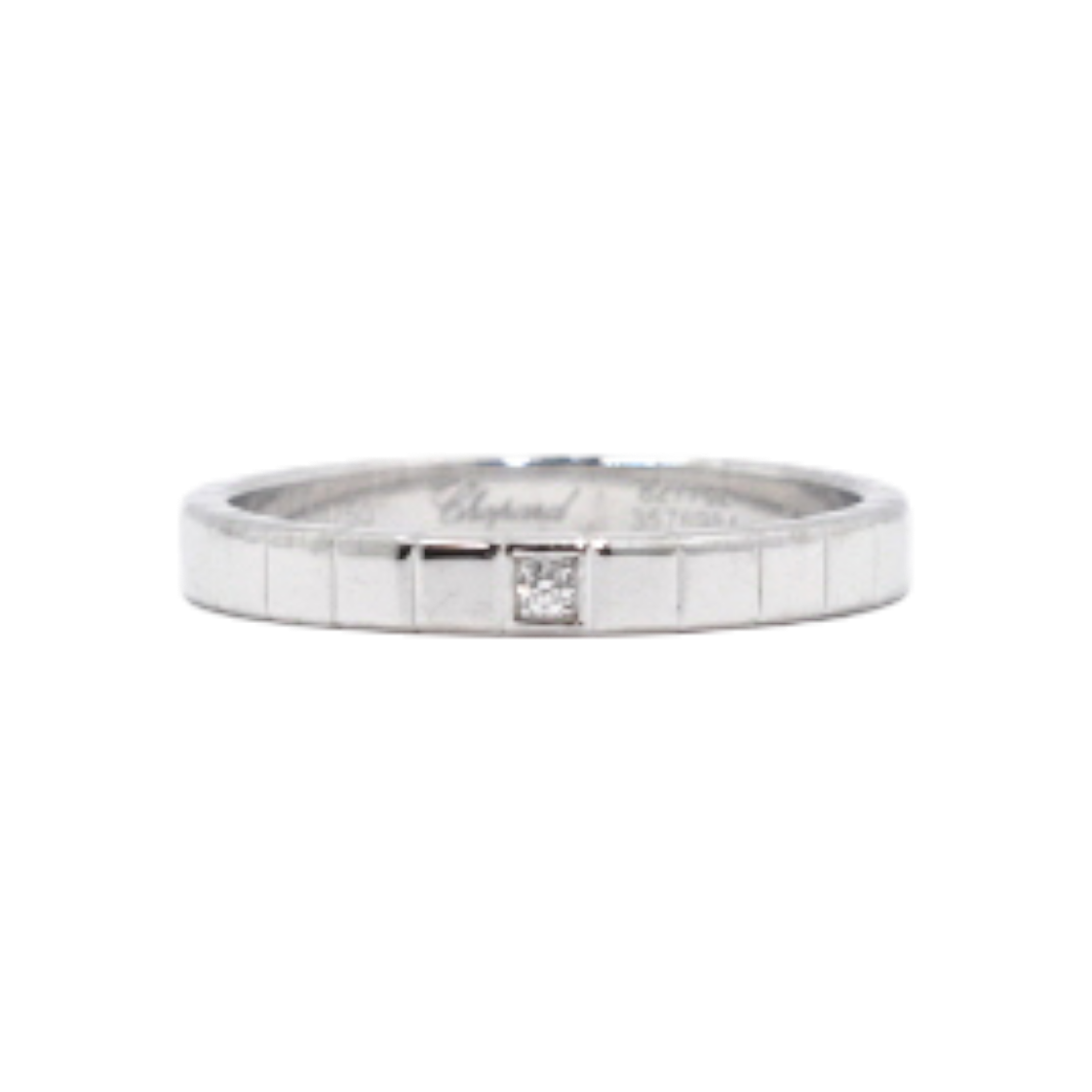 쇼파드 827702 18K화이트골드 1P다이아 아이스큐브 반지-9호aa58891(Chopard 827702 18K White Gold 1P Diamond Ice Cube Ring - Size 9)