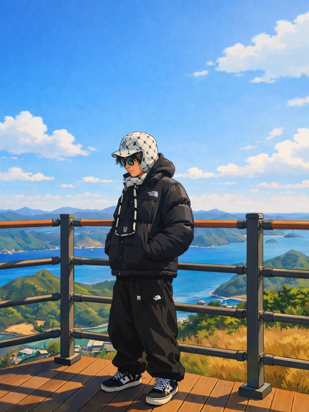 The North Face On Ball Jacket Real Black 착용 스타일 - 6