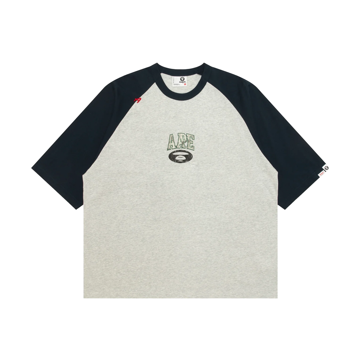 KM6BTSSAP26ML AAPE Now Raglan Tee Heather Grey - 26SS