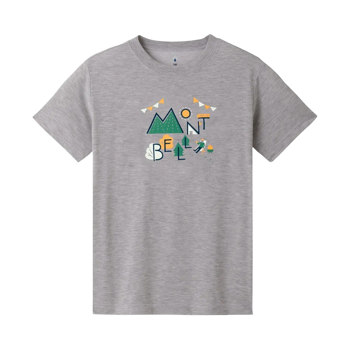 2104843 (Kids) Montbell Cotton Campsite T-Shirt Light Gray