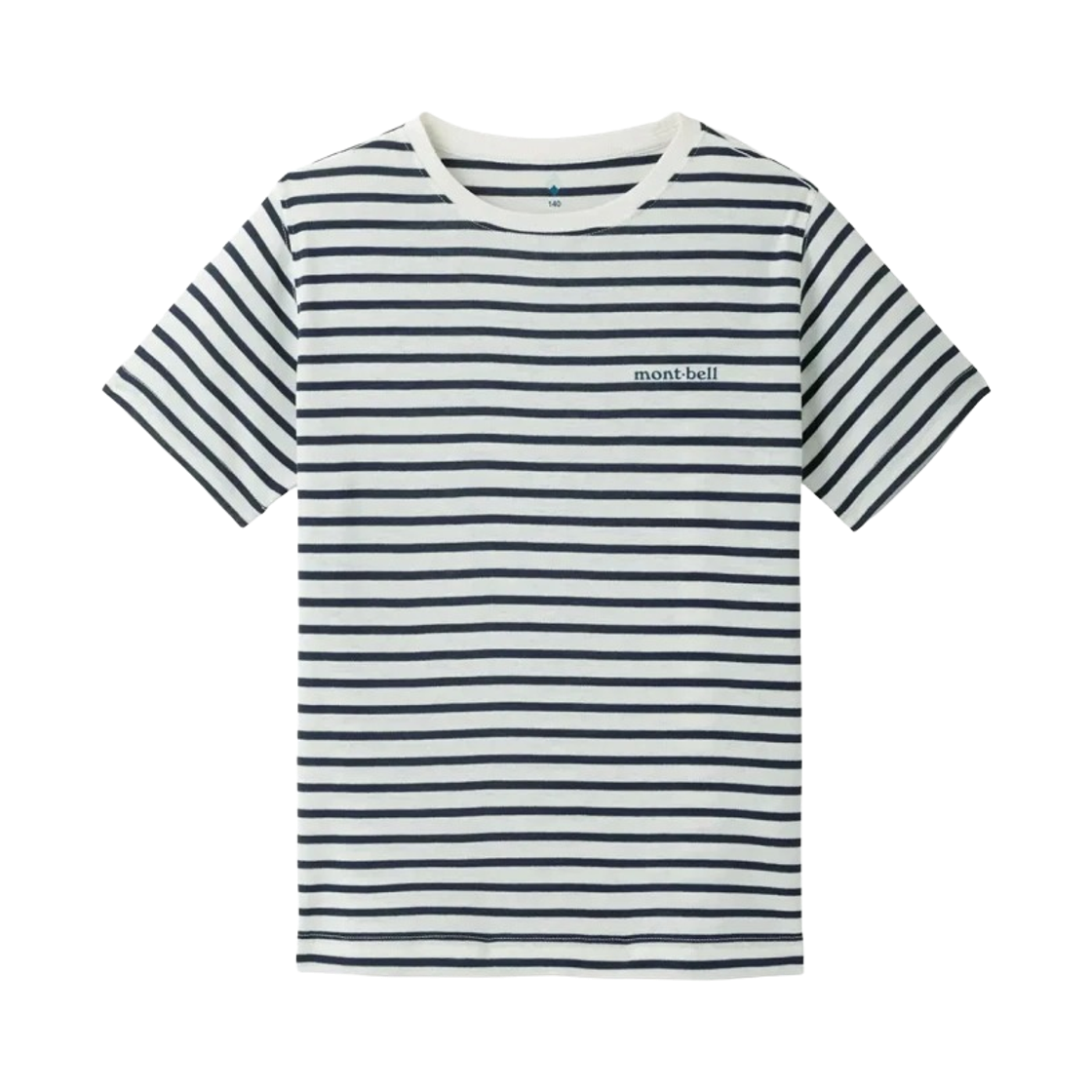 1104814 (Kids) Montbell Wickron Striped T-Shirt Ivory Dark Navy