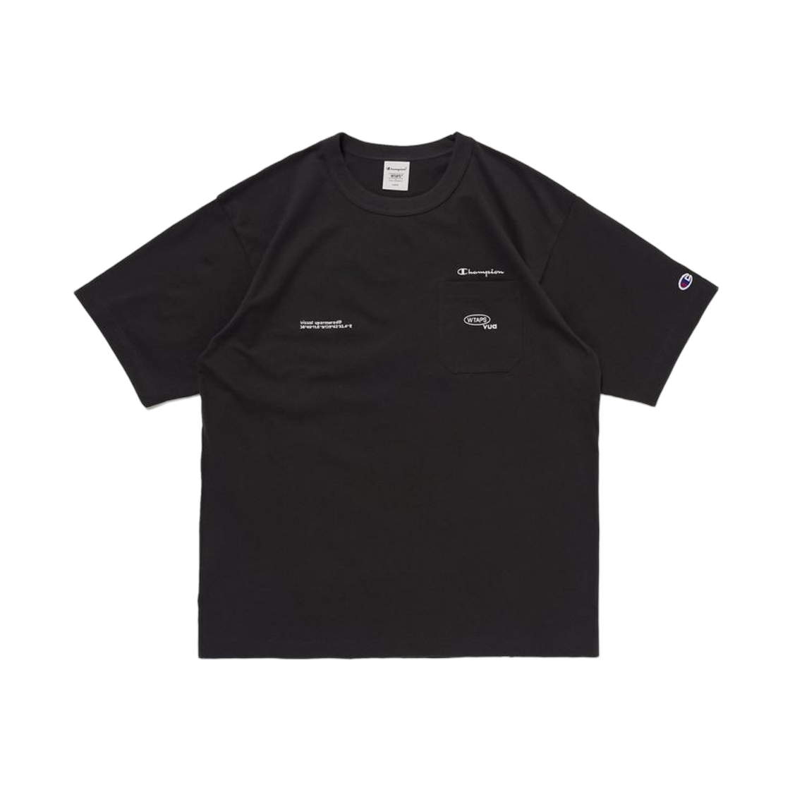 CHPU261JCSS088OB Champion x WTAPS Garment-Washed T-Shirt Off Black