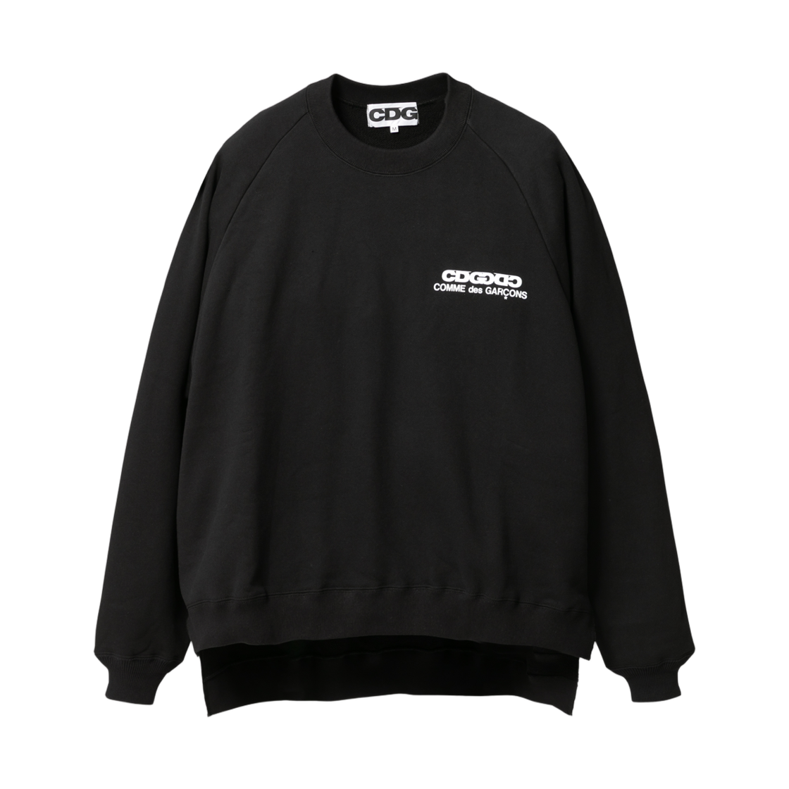 CDG 오버사이즈 롱 백 스웨트셔츠 블랙(CDG Oversized Long Back Sweatshirt Black) - 1