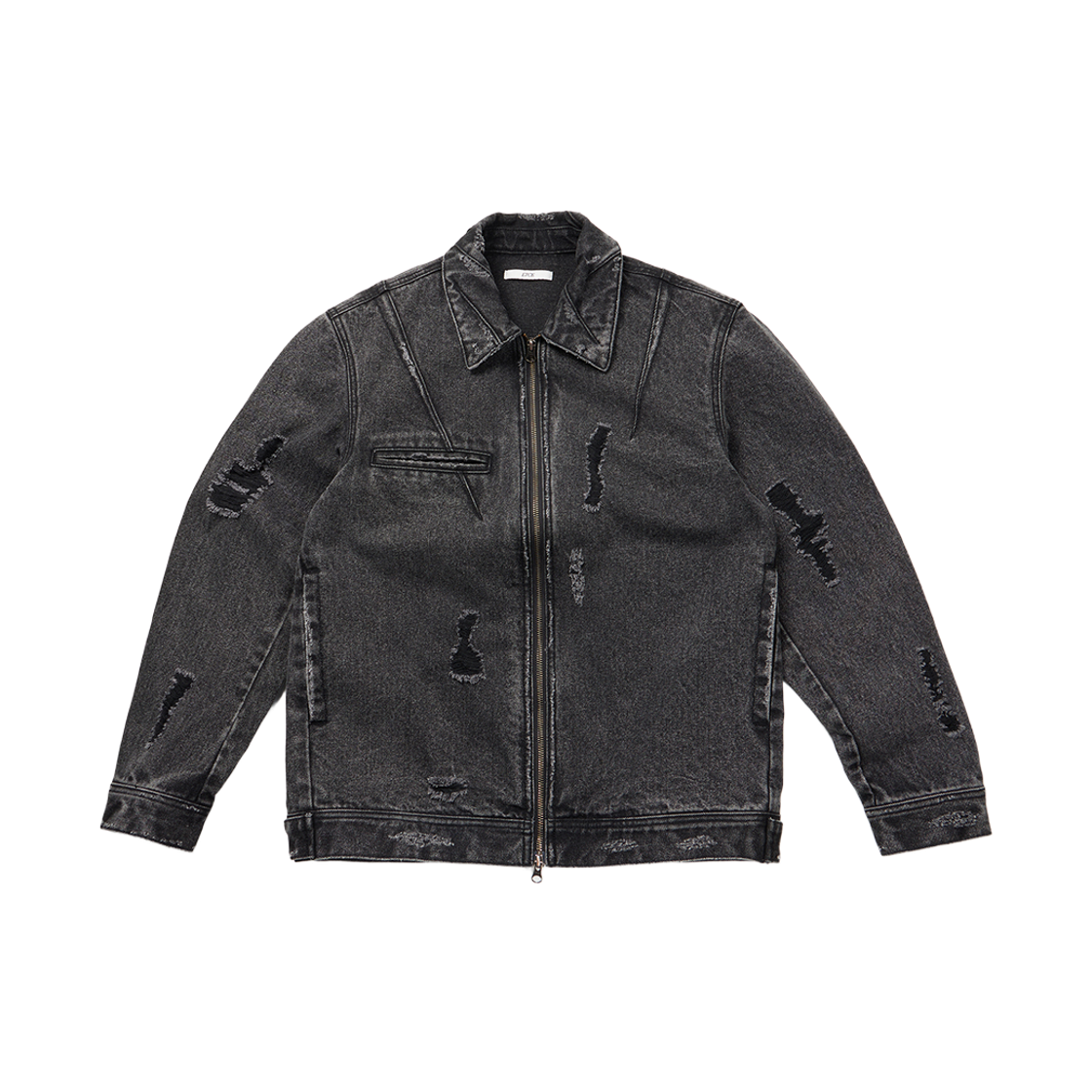 이티씨이 디스트로이드 다트 트러커 자켓 블랙(ETCE Destroyed Dart Trucker Jacket Black)