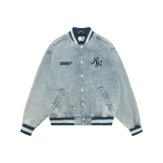 AAPE Denim Varsity Jacket Blue - 26SS