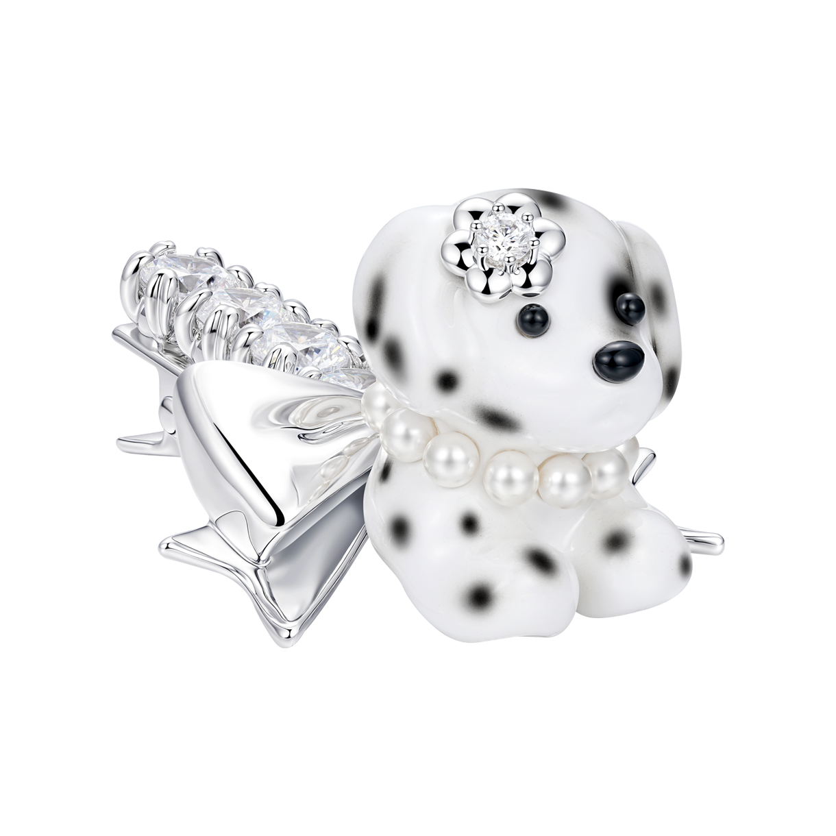 위민 퍼피 보우노트 헤어 핀 화이트 - 26SS(Yvmin Puppy Bowknot Hair Pin White - 26SS) - 2