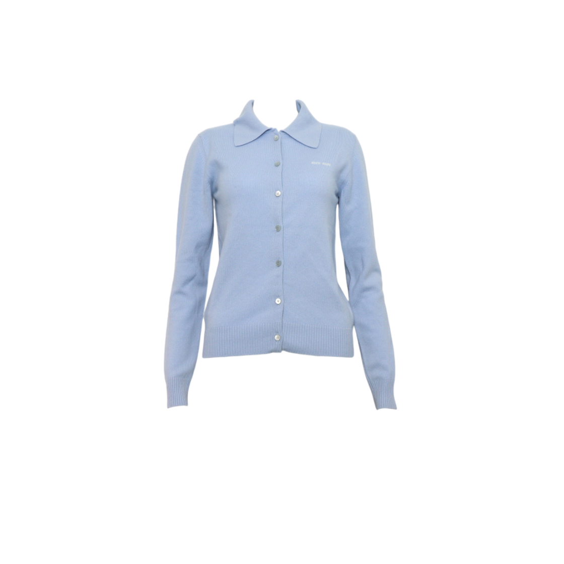 ITRGRK9SEJRH Miu Miu MMF890 Cashmere Intarsia Logo Women's Knit Cardigan