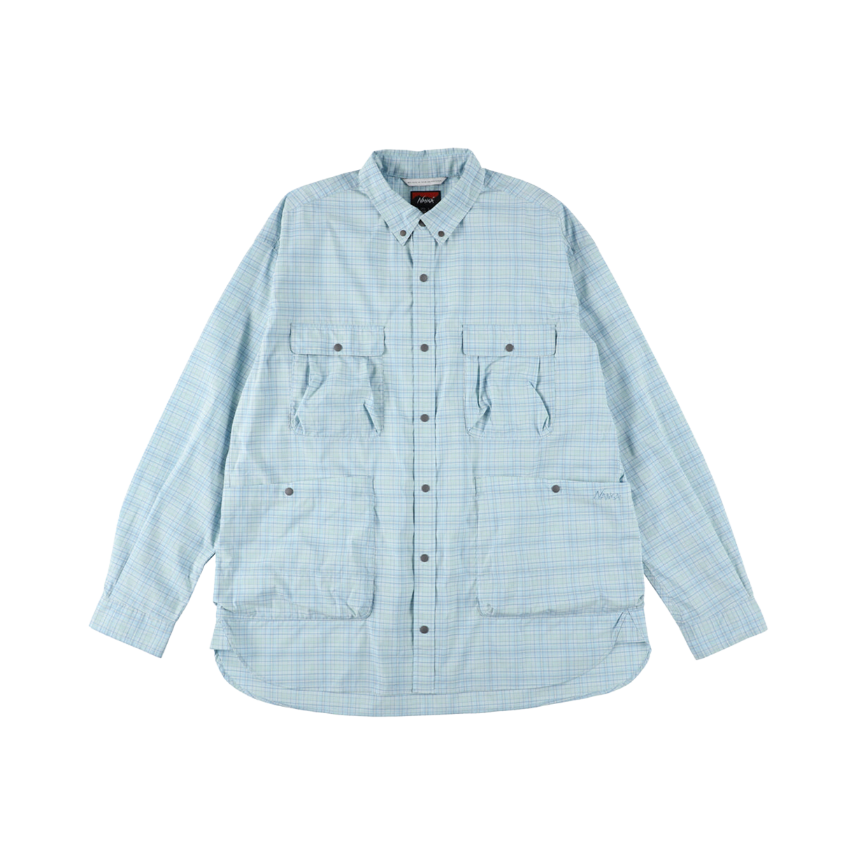 난가 미니 플래드 캠프 셔츠 삭스 - 26SS(Nanga Mini Plaid Camp Shirt Sax - 26SS)