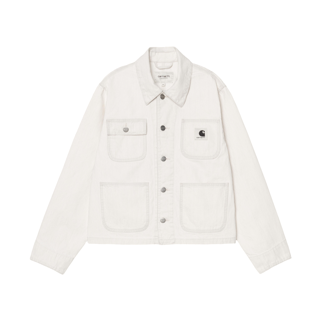 I036511-3OK-35 (W) Carhartt WIP Mercer Chore Coat Mercer Stripe Graphite Wax Bleached