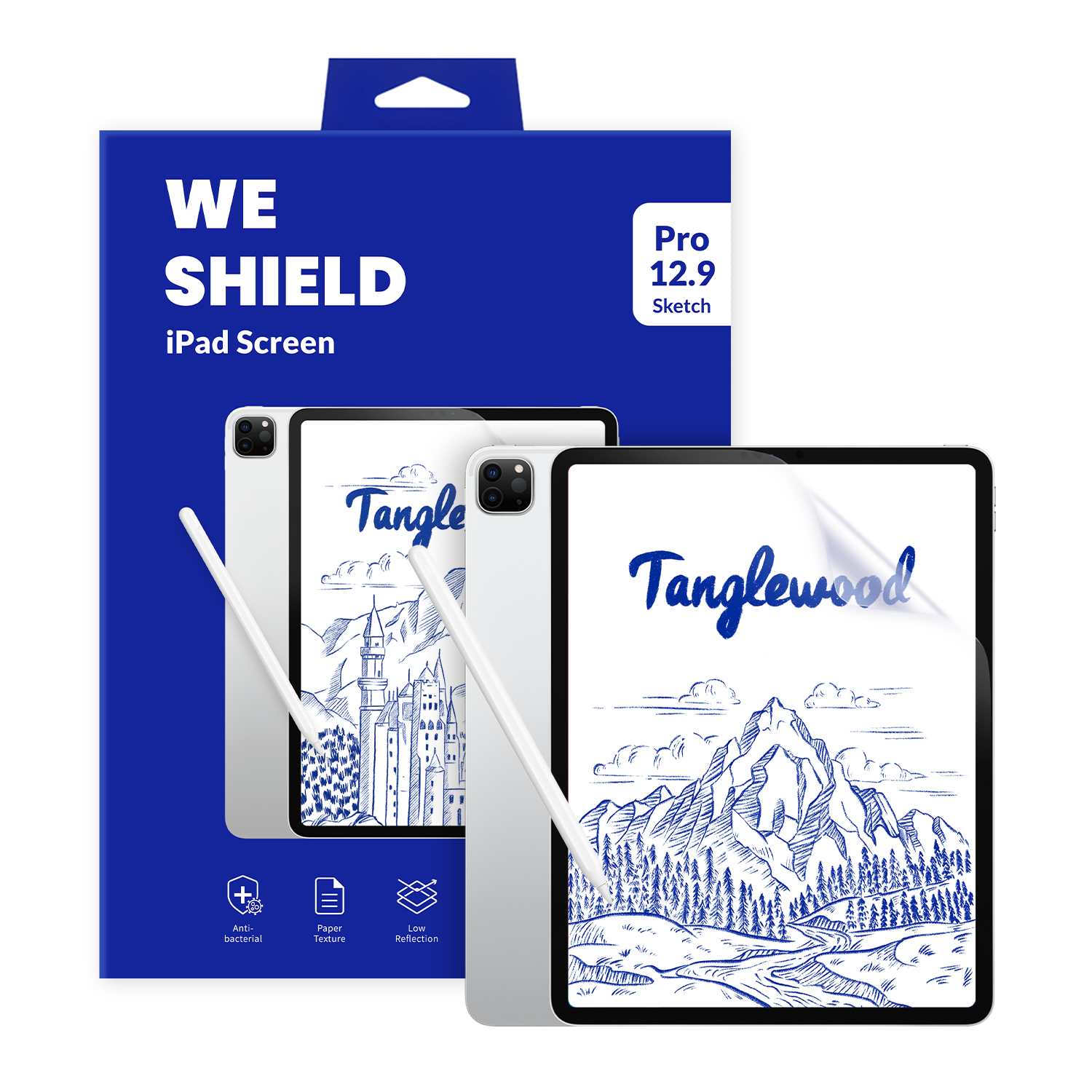 탱글우드 아이패드 프로 12.9인치(3/4/5/6세대) 종이질감 액정보호필름(Tanglewood iPad Pro 12.9-inch (3rd/4th/5th/6th Gen) Paper-Texture Screen Protector)