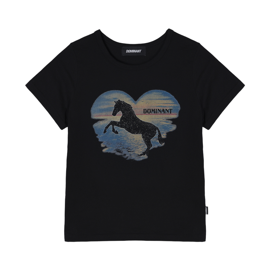 DMNT26SSTS013 Dominant Slim Fit Sunset Horse T-Shirts Black