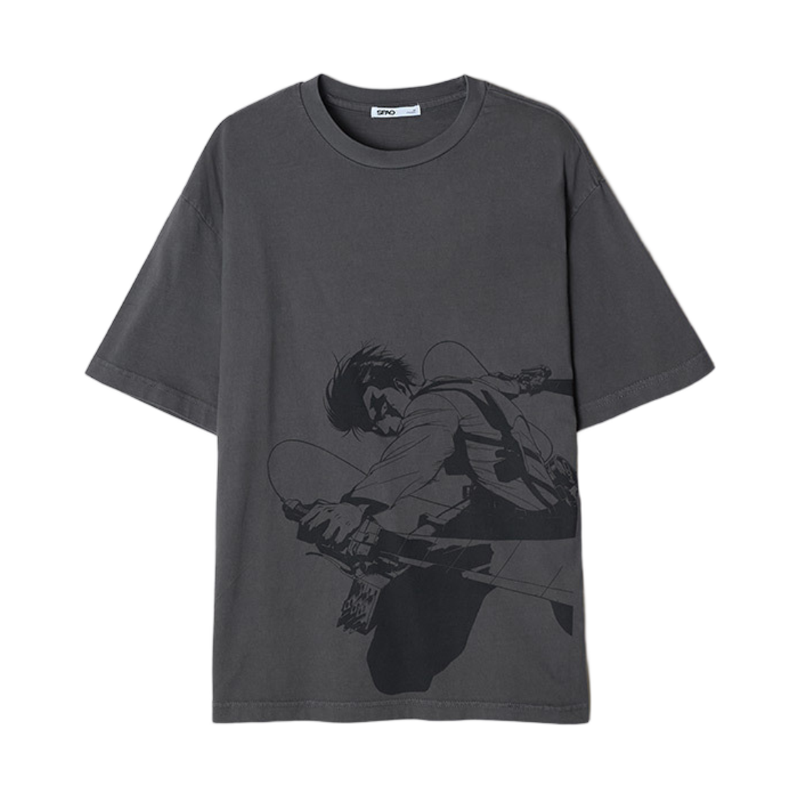 SPRLG23U01 Spao x Attack on Titan Short Sleeve T-Shirt Charcoal
