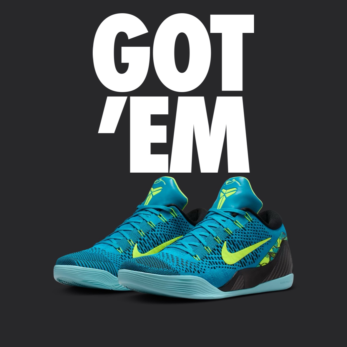 Nike Kobe 9 Elite Low Protro Neo Turquoise and Volt 착용 스타일 - 1