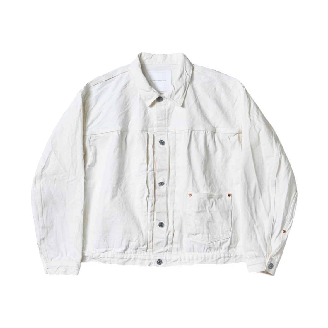 A0KS0000PVM8 Kaptain Sunshine Denim Tracker 1P Jacket White