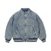 Palace x San Francisco Giants Denim Varsity Jacket Stone Wash - 26SS